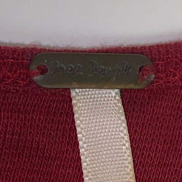 New w/out tags Free People Rose Red Beaded Dress flutter trim XS - Picture 11 of 16